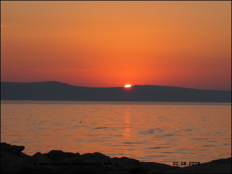 Sonnenuntergang in Karlobag