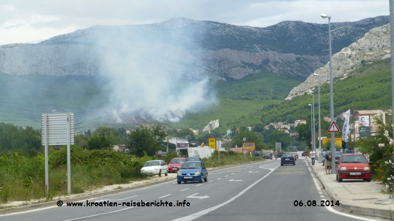 Waldbrand Split Stobrec Kroatien