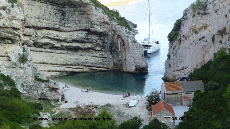 Strand Stiniva Insel Vis Kroatien